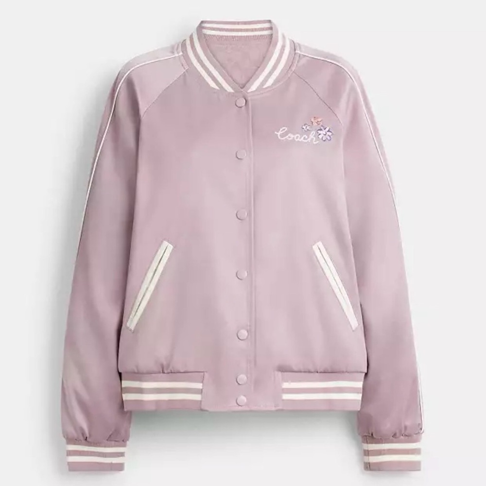 Coach Women's Light Purple Varsity Jacket Reversible